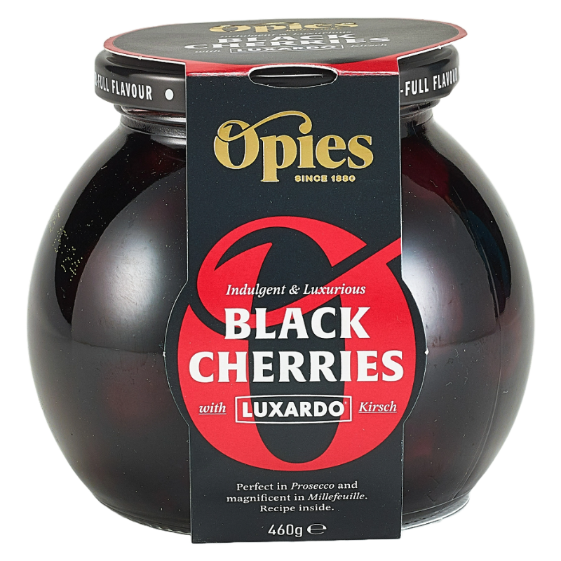 Opies Black Cherries w Luxardo Kirsch 460g